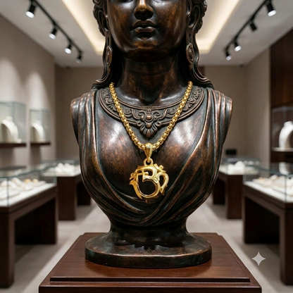Divine OM Rudraksha Gold-Plated Pendant Necklace | OMORA