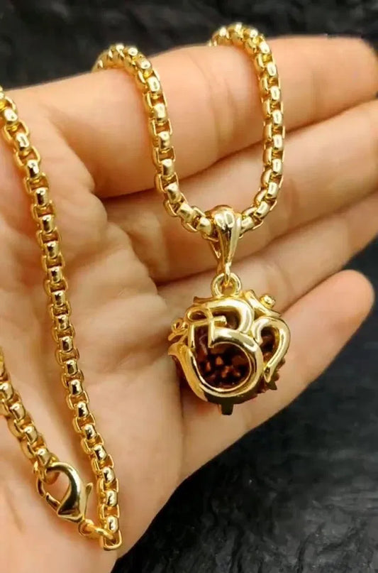 Divine OM Rudraksha Gold-Plated Pendant Necklace | OMORA
